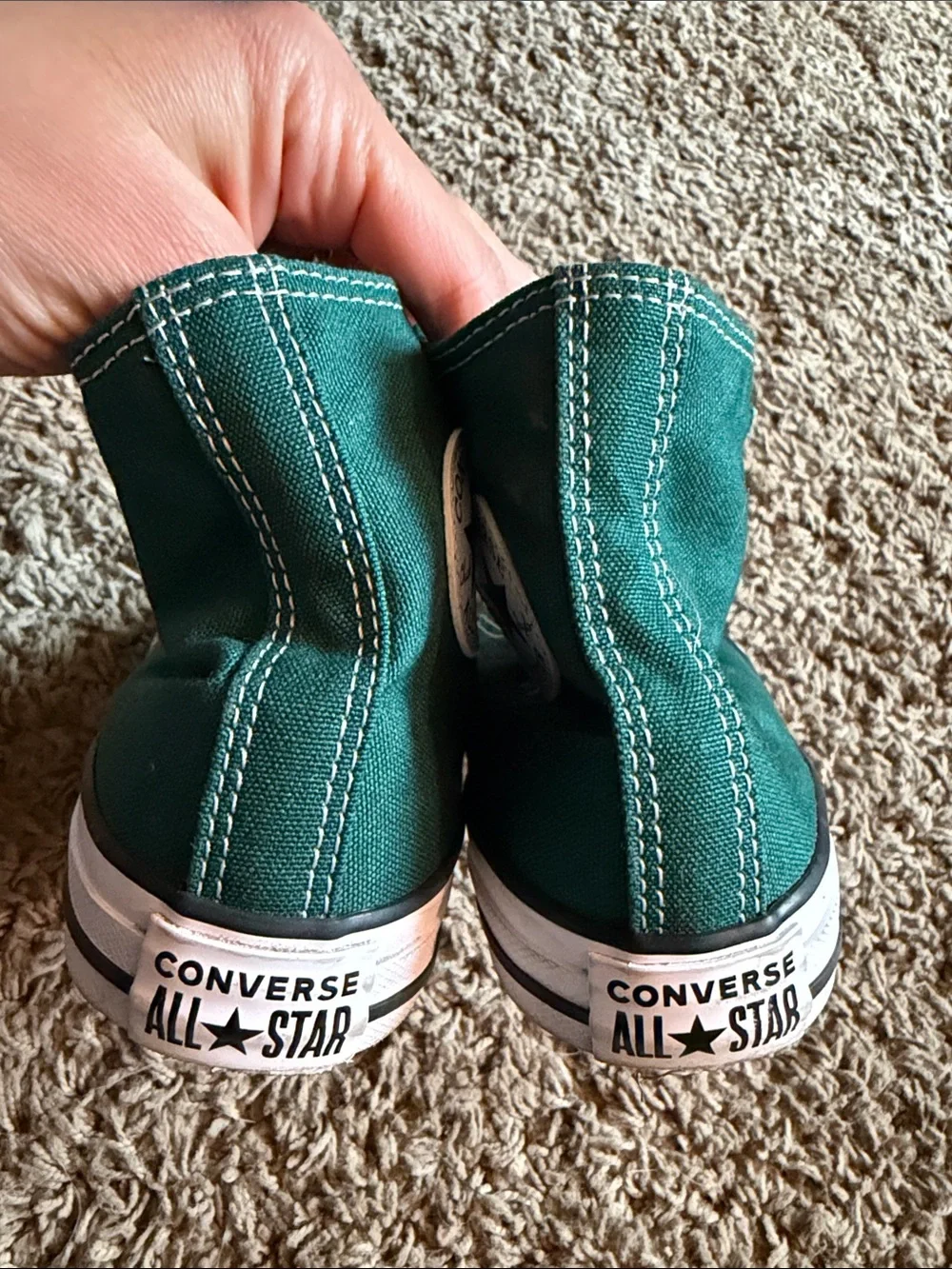 Converse Green High Top Sneakers with White Laces - Picture 6 of 6